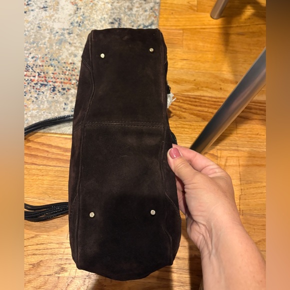 NWT Kate Spade Oak Park Small Rue Chocolate Suede Shoulder Bag - Picture 10 of 17